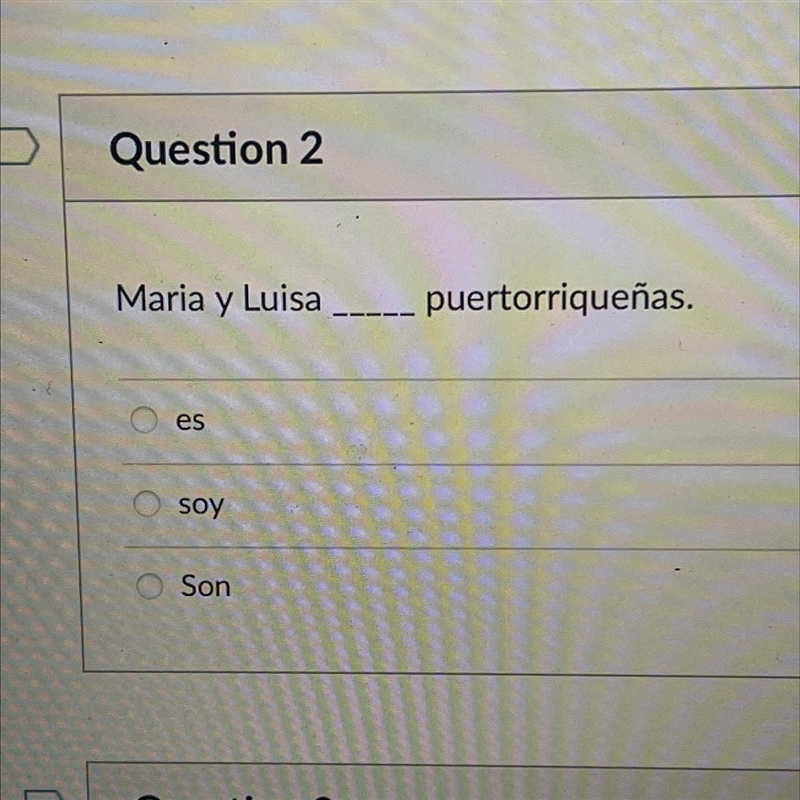 Question 2 Maria y Luisa у puertorriqueñas. es ns soy Son-example-1