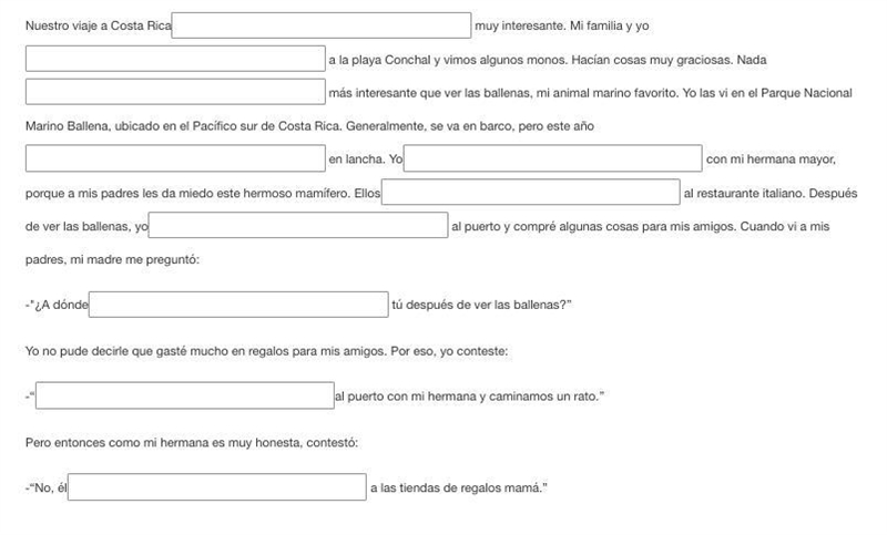 Fill in the blanks in the following paragraphs using the verbs Ir and Ser conjugated-example-1