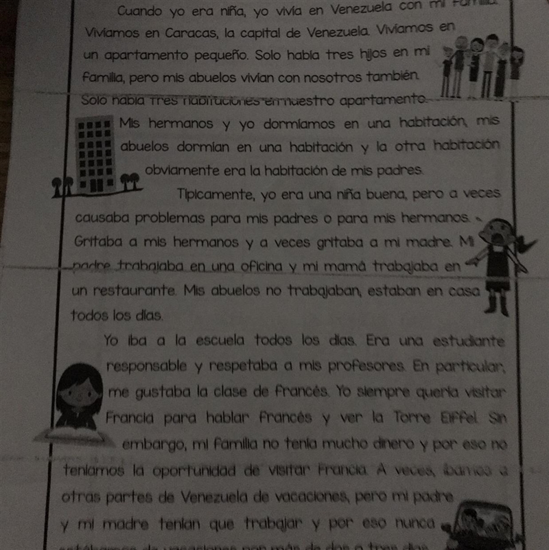 In the reading underline or highlight all verbs in the imperfect tense. Write the-example-1