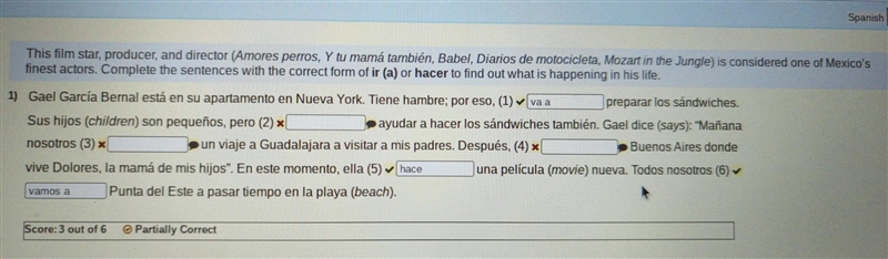 Elementary Spanish I keep redoing this lesson, and getting it incorrect, please help-example-1