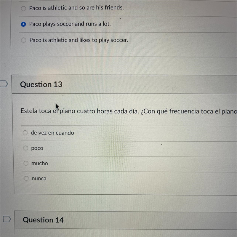 Estela toca el piano cuatro horas cada día. ¿Con qué frecuencia toca el piano? de-example-1