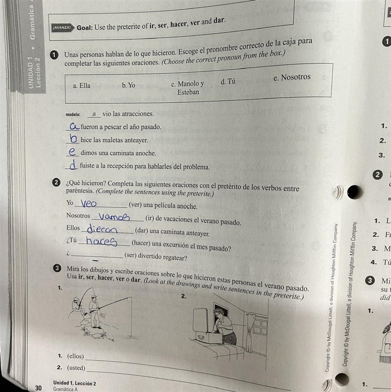 Help Me Complete My Spanish Homework (Only Like 2.5 Pages Left To Do) Correct My Answers-example-1