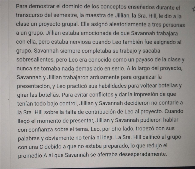 Cual es el mensaje que da está historia?​-example-1