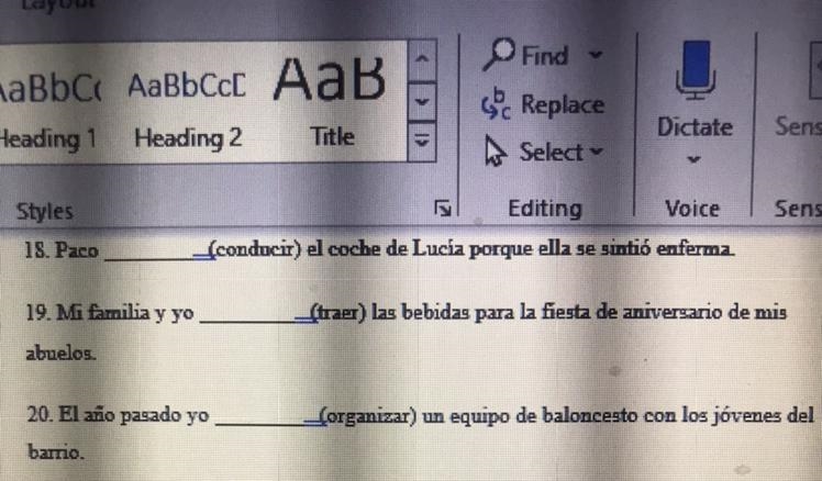 fill in the blanks in the following sentences with the appropriate preterite forms-example-1