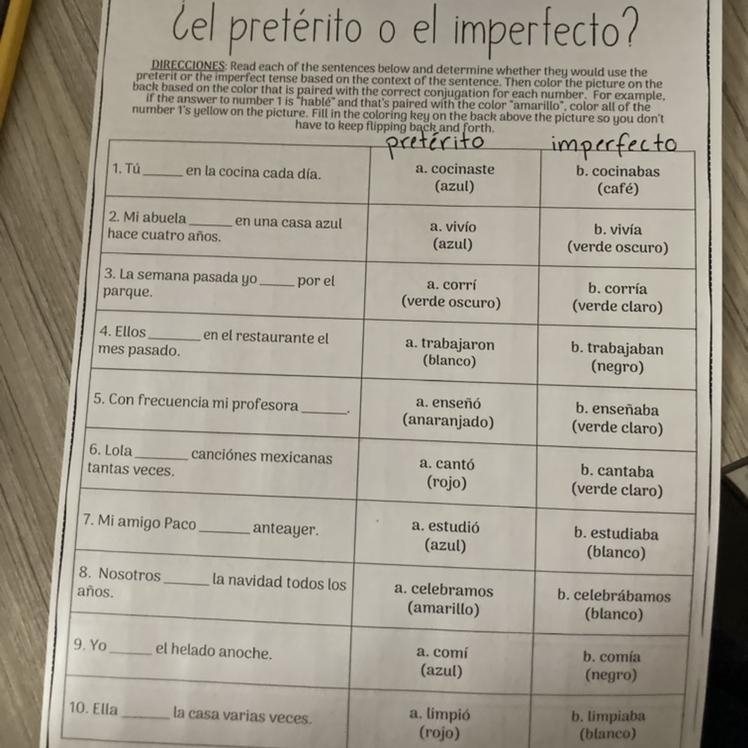 Determine preterite or impreterite tense in Spanish-example-1