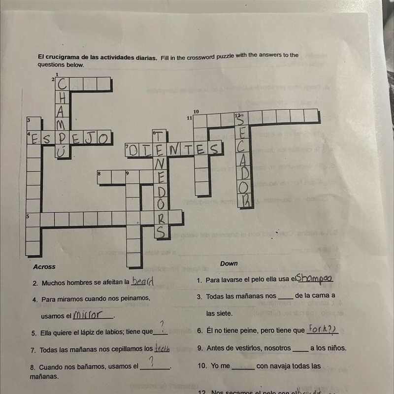 Can someone help me with Spain Spanish because this work sheet is tripping-example-1