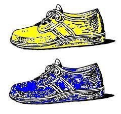 Practice describing these shoes by equating actions with the following formula. Escribe-example-1