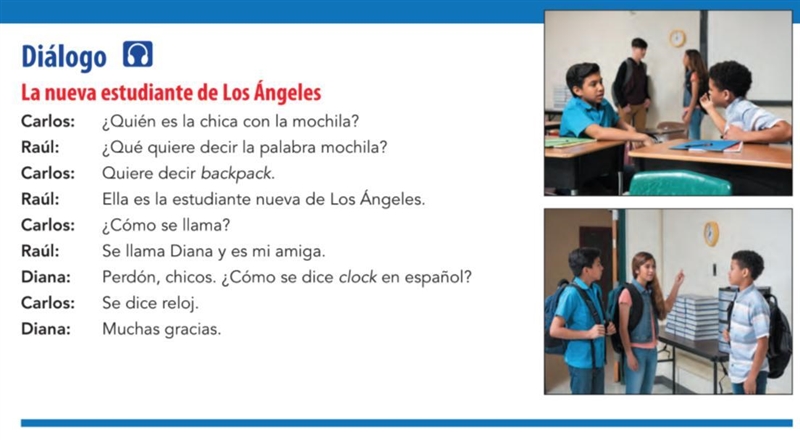 1. ¿Qué quiere decir la palabra mochila? 2. ¿De dónde es la chica con la mochila? 3. ¿Qui-example-1