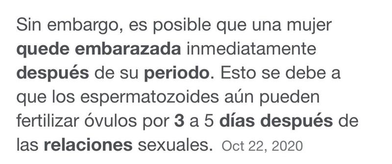 Puedo quedar embarazada si tuve relaciones 3 dÃ­as despuÃ©s de mi periodo.-example-1