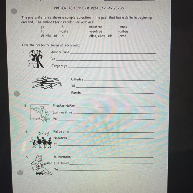 Give the preterite form of each verb-example-1