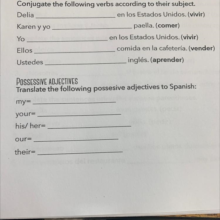 Conjugate the following verbs according to their subject.-example-1