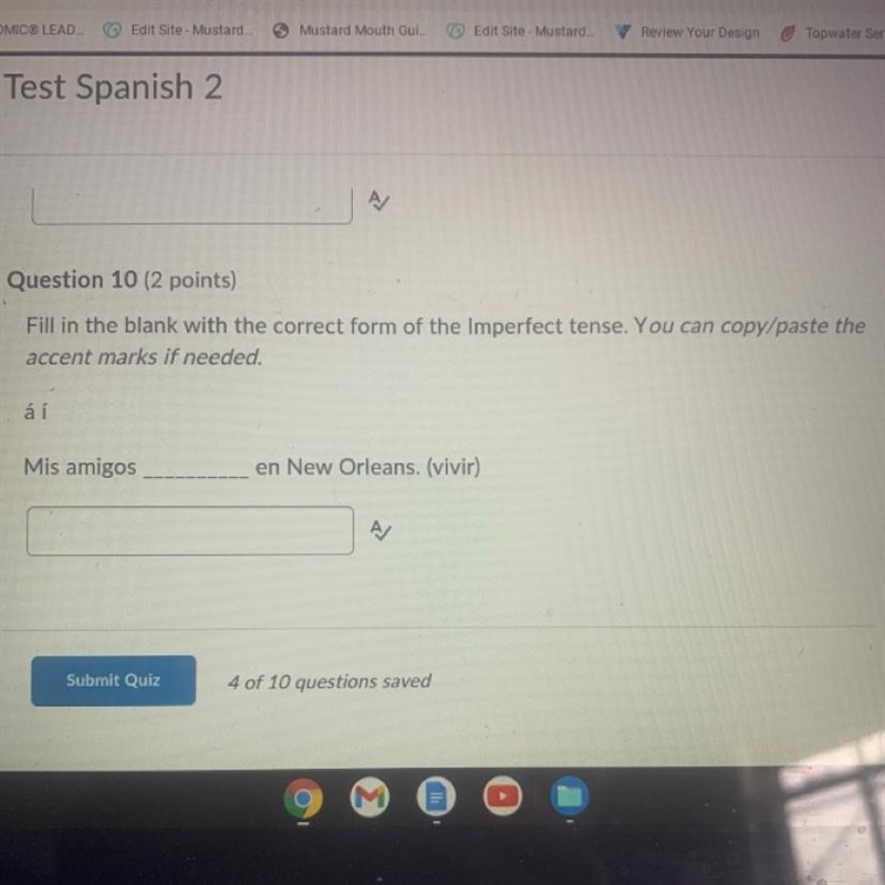 Question 10 50 POINTS!!!!!!! Fill in the blank with the correct form of the Imperfect-example-1