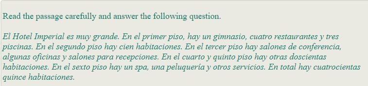 After reading the passage answer these questions: What can you find on the first floor-example-1