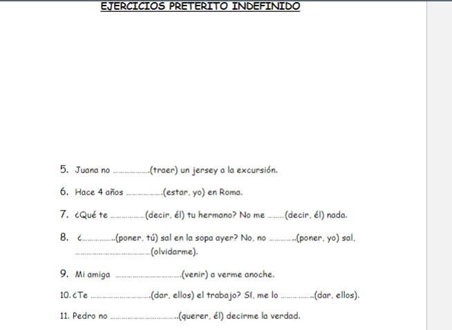 Complete the sentences with the verb conjugated in the preterite.-example-1