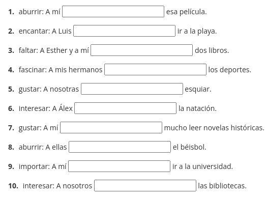 Complete each sentence with the correct indirect object pronoun and the present tense-example-1