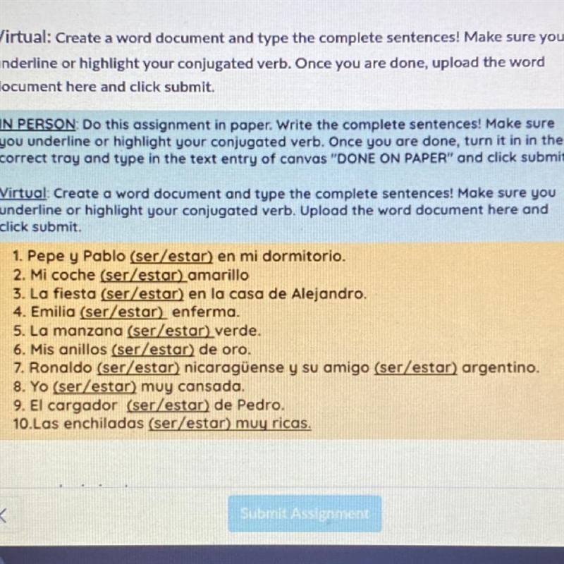 Please help! What is the conjugated verb for each question-example-1