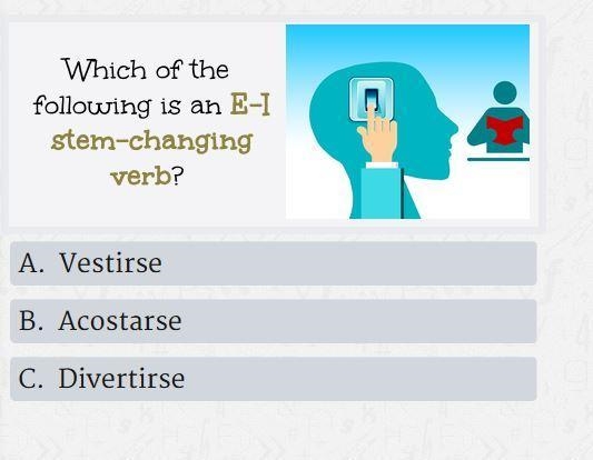 Which of the following is an E-I stem-changing verb?-example-1