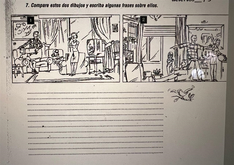 Please help me with Spanish Compare two pictures-example-1