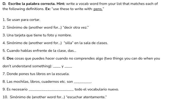 I need help with Spanish homework, please-example-1