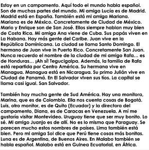 I want you to read the story and answer this question. 1.) ¿De dónde es mi amiga sol-example-1