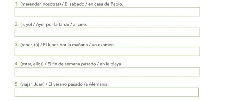 Forma oraciones poniendo los verbos en el tiempo pasado correcto-example-1