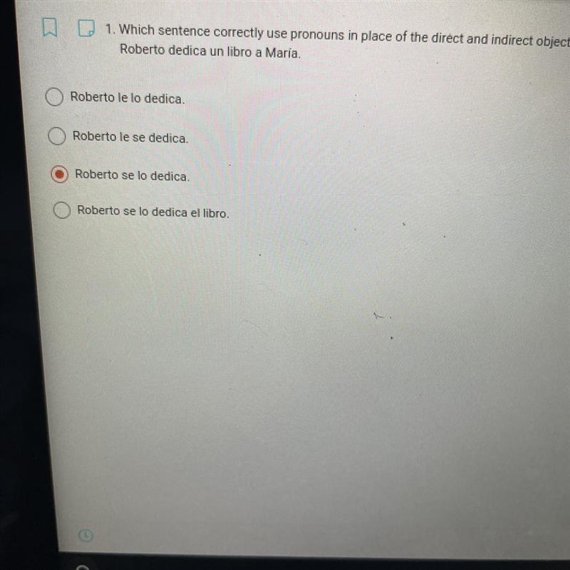 ￼PLS HELP. Final one. Which sentence correctly uses pronouns in place of the direct-example-1