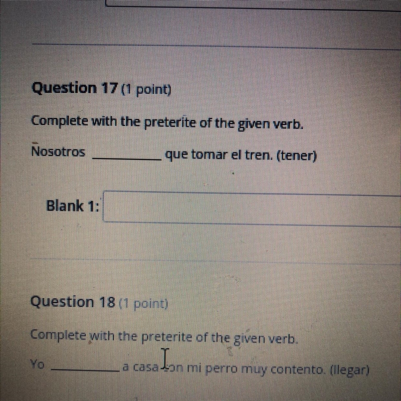 Complete with the preterite of the givin form-example-1