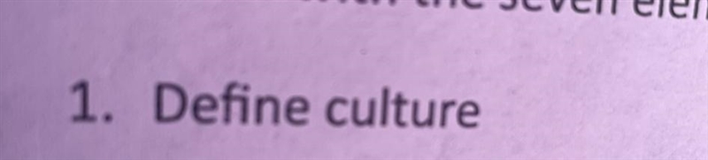 Define culture (Pls help it’s for a essay)-example-1