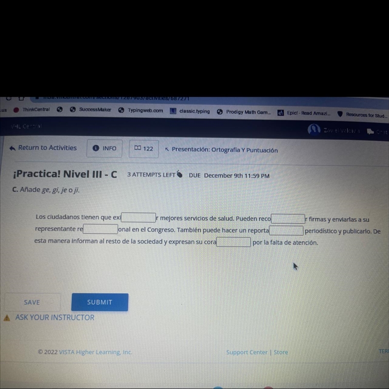 C. Añade ge, gi, je o ji. Los ciudadanos tienen que exi mejores servicios de salud-example-1