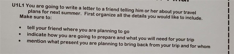 Directions are in picture this is how I started: hola amiga, en el verano yo planeo-example-1