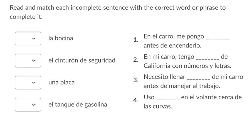 Read an match each incomplete sentence with the correct word or phrase to complete-example-1