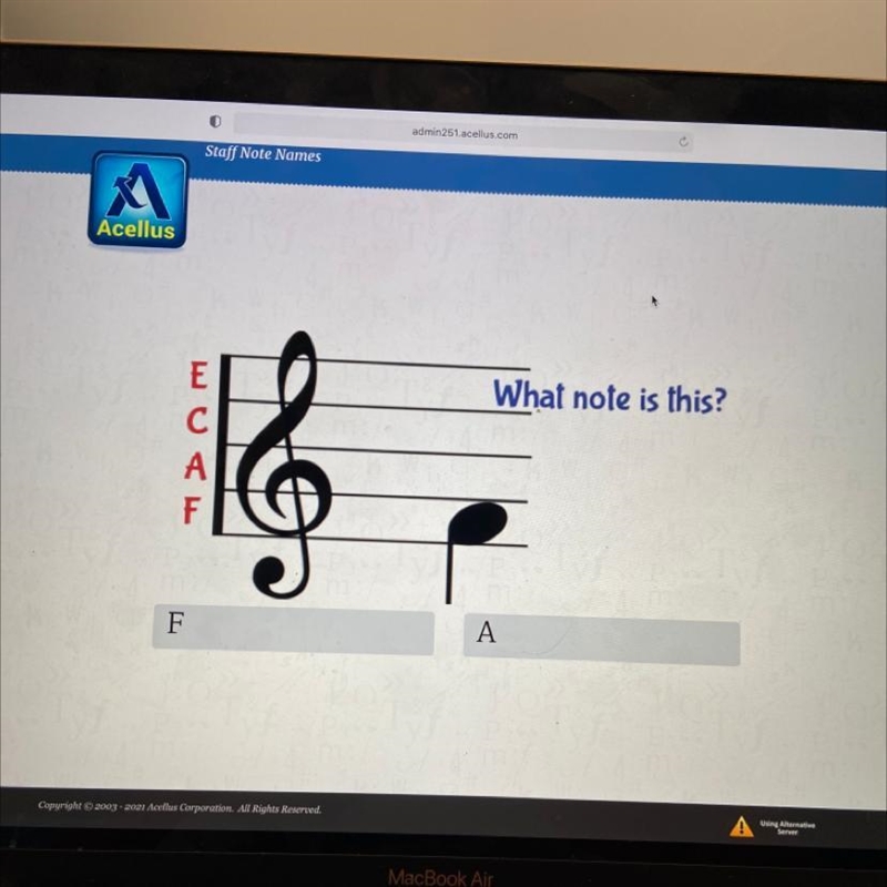 What note is this? F OR a-example-1