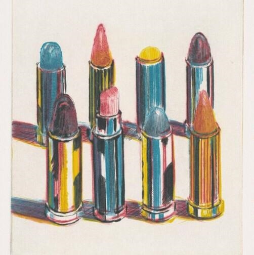 Sketch of eight lipsticks by wayne thiebaud just do a sketch of the image i attached-example-1