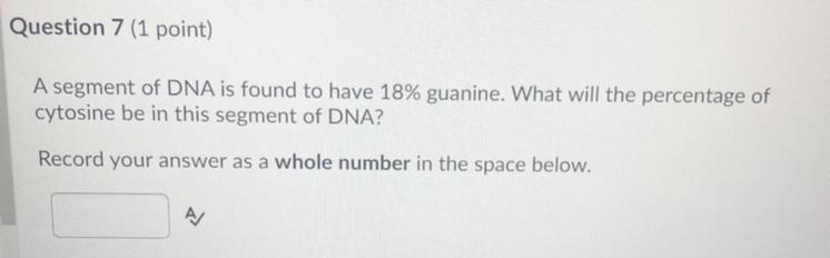 What will the percentage of cytosine be in this segment of DNA?-example-1