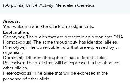 (50 points) Unit 4: Activity: Mendelian Genetics-example-1