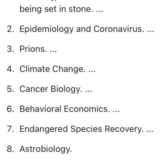 What are the 10 topics in biology that interests you as a student, generalize why-example-1