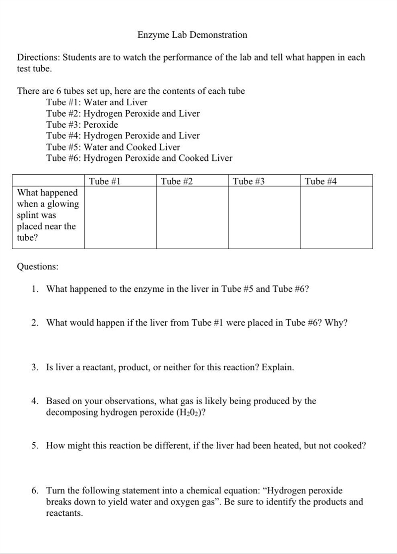 Enzyme Lab Demonstration Directions: Students are to watch the performance of the-example-1