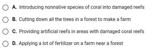 Which action is most likely to keep succession going and make an ecosystem more stable-example-1