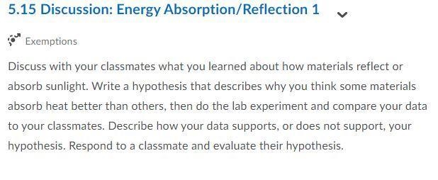 Lab: Energy Absorption/Reflection Student Guide and Lab Instructions In this laboratory-example-1