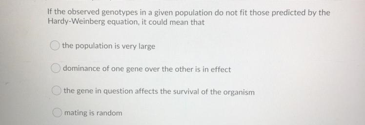 If the observed genotypes in a given population do not fit those predicted by the-example-1