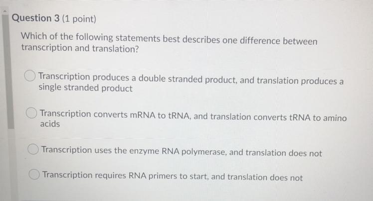 Which of the following statements best describes one difference between transcription-example-1