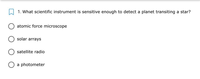 What scientific instrument is sensitive enough to detect a planet transiting a star-example-1