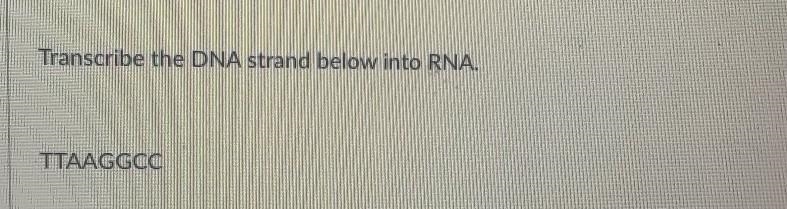 Transcribe the DNA strand below into the RNA​-example-1