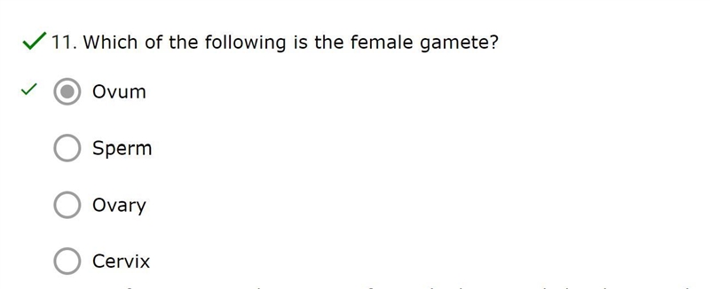 Which of the following is the female gamete?-example-1