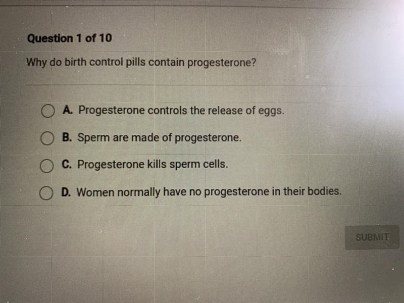 Why do birth control pills contain progesterone? Help please!!-example-1