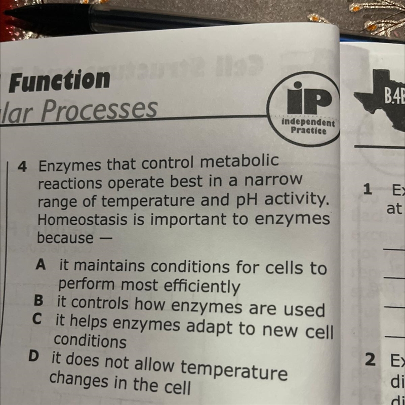 Enzymes that control metabolic reactions operate best in a narrow range of temperature-example-1