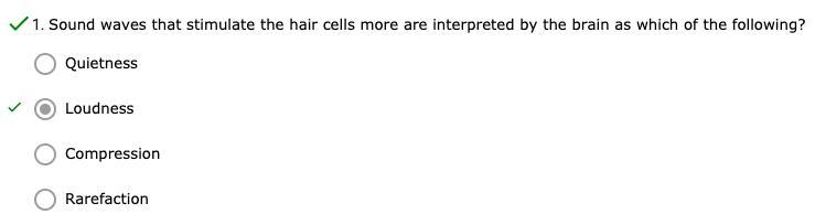 Sound waves that stimulate the hair cells more are interpreted by the brain as which-example-1