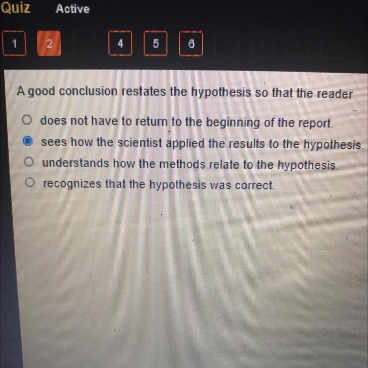 A good conclusion restates the hypothesis so that the reader-example-1