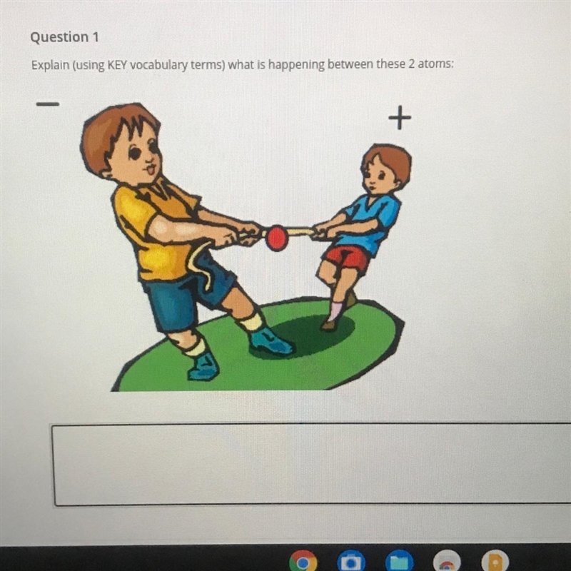 Explain what is happening between these 2 atoms.-example-1