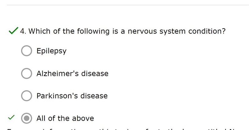 Which of the following is a nervous system condition?-example-1